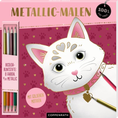 Malblock Katze Metallic Malen