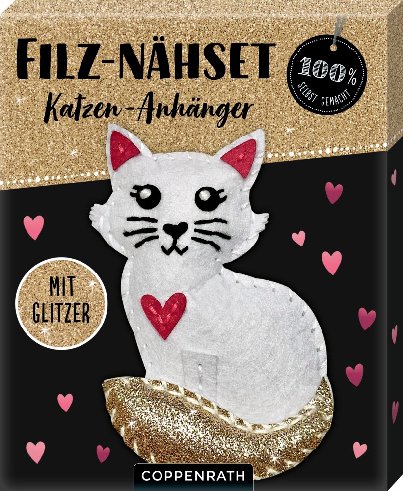 Filz-Nähset Katze weiß