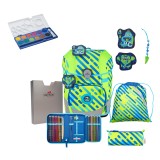 DerDieDas Schulranzen Ergoflex Tiny Neon Set 5tlg. Monster + gratis Farbkasten