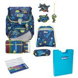 Scout Exklusiv Alpha LED Planets Schulranzen Set 5tlg. + gratis Farbkasten