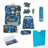 Scout Exklusiv Neo LED Planets Schulranzen Set 6tlg. + gratis Farbkasten